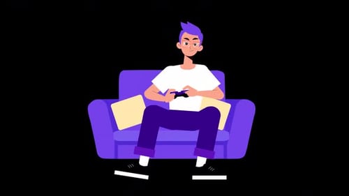 E Sport Young Gamer Boy Playing Video Games With Gamepad Alpha Channel