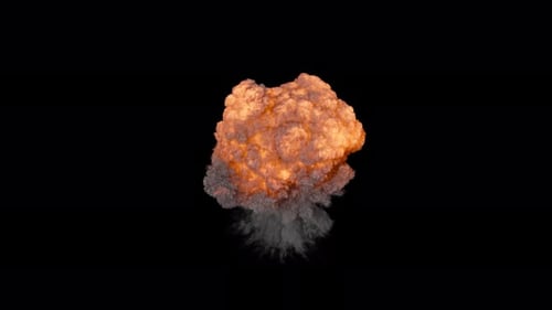 Realistic Fiery Explosion with Volumetric Smoke Burst