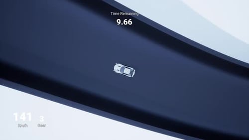 Top View of Gameplay in Video Car Racing Game