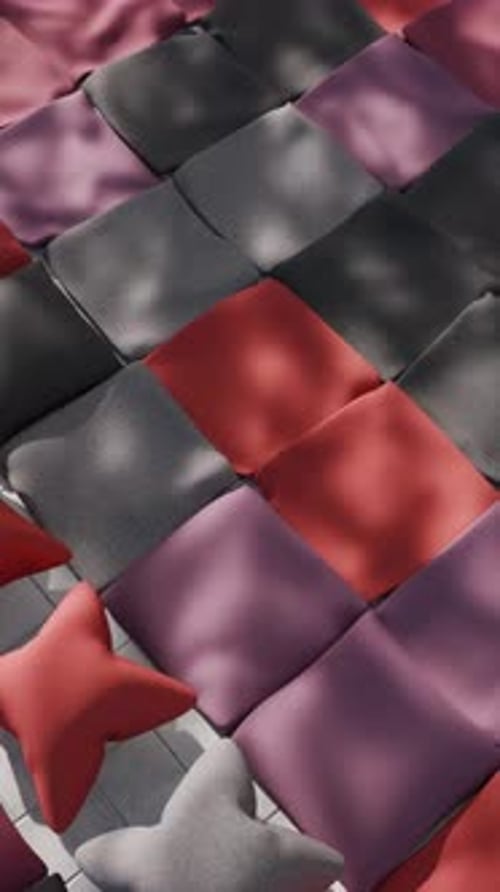 Colorful Cushions Inflating with Geometric Patterns