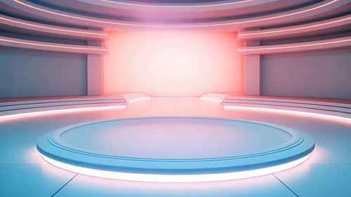 Futuristic Neon Stage Virtual Presentation Background