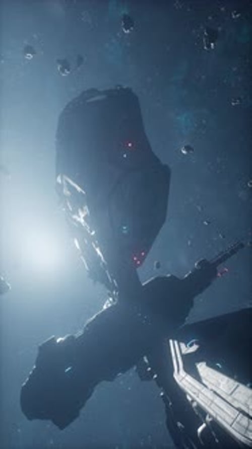 The Extraterrestrial Vessel Navigates the Cosmos Vertical