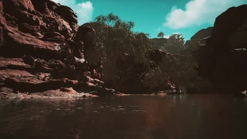 Colorado River with Gorgeous Sandstone Walls and Canyons