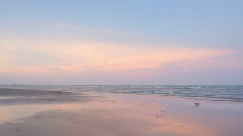 Landscapes view of the beach sea, sand and sky in summer day.