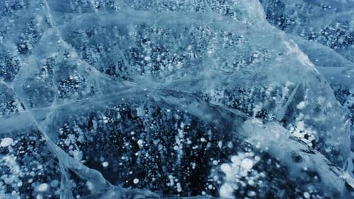 Blue Ice and Frozen Bubbles on Baikal