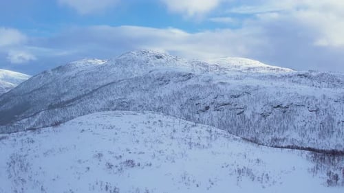 Snowy Mountains Aerial Landscape in Winter