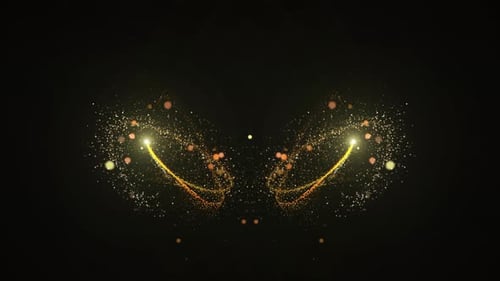 Flight Of Gold Bokeh Sparkling Particles With Alpha Channel 51