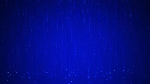 Blue Digital Particles Rain Background Loop V4