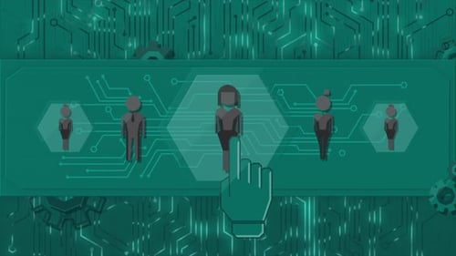 Animated Corporate People Selection on Technology Interface