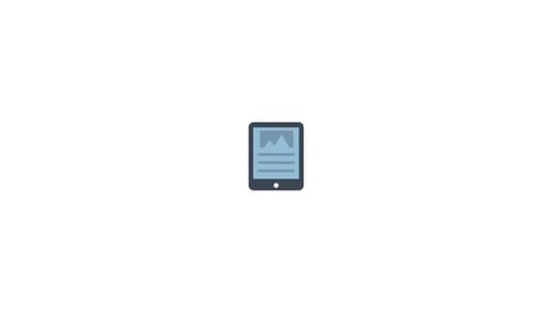 Flat Design Tablet Animation Displaying Dynamic Content