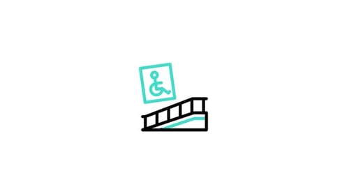 Animated Accessibility Ramp and Wheelchair Symbol