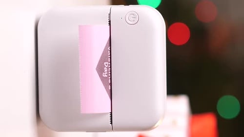 Mini Printer Prints Valentine's Day Card