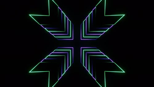 Purple And Turquoise Neon Arrows Background Vj Loop In 4K