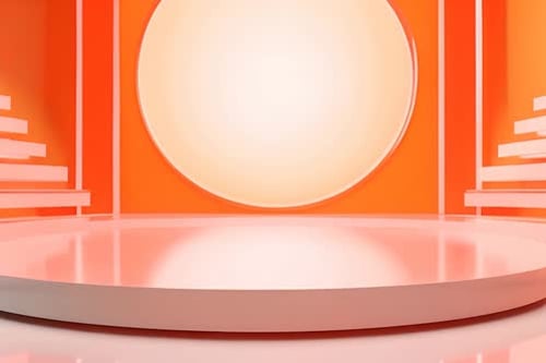podium Futuristic showcase with platform for product displaying. Empty modern stage display