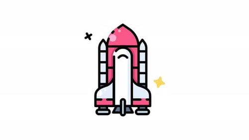 Space shuttle icon animation video