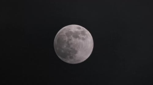Detailed Full Moon in Night Sky Close Up