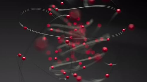 Abstract Red Spheres Connecting Network Animated Background Loop