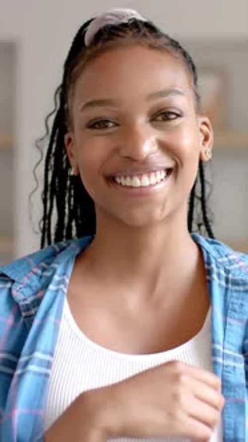 Smiling Young Woman Portrait Indoors
