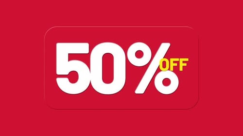 Animated 50 Percent Off Sale Discount Tag