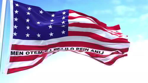 Animated Flag Waving with Custom Text and Stars