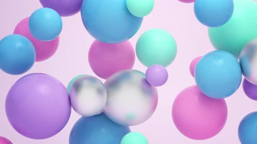 Animation en boucle 4k de boules flottantes colorées