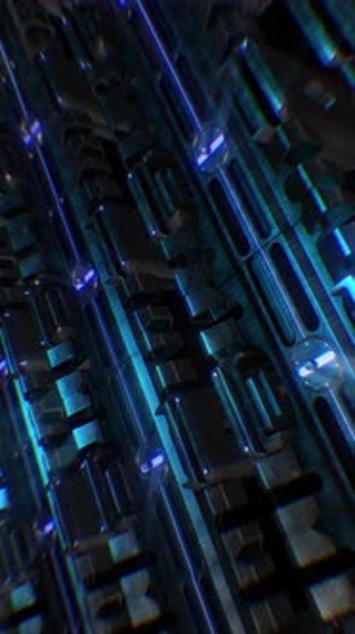 Dynamic Futuristic Neon Grid Technology Background Loop