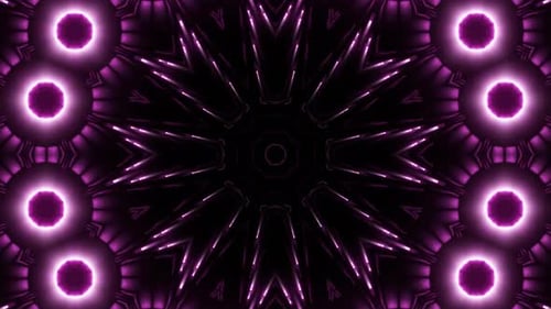Dynamic Pink Glowing Kaleidoscope Loop Background