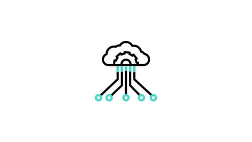 Animated Cloud Computing Network Line Icon