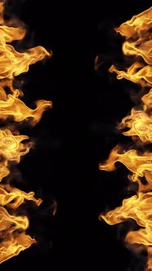 Fire Burning Looped Overlay Vertical 02