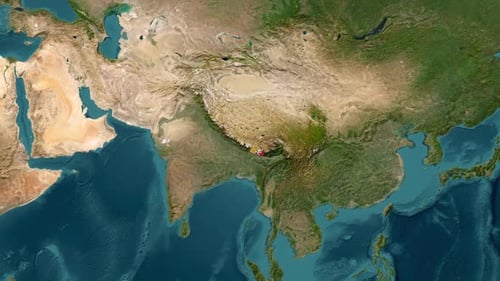 Bhutan Flag Reveal Map Zoom Animation