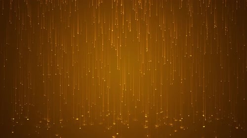 Golden Digital Particles Rain Background Loop