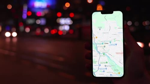 Map Of Exeter, United Kingdom On Phone Screen