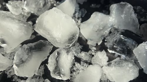 Close-Up of Ice Cubes and Crushed Ice