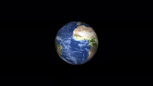 Seamless Loop of Rotating Planet Earth with Alpha Channel