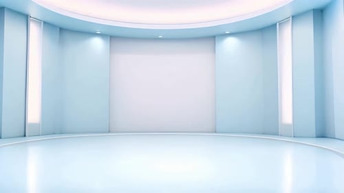 podium Futuristic showcase with platform for product displaying. Empty modern stage display