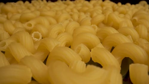 Close Up of Uncooked Cavatappi Pasta