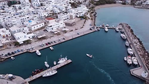 Small port entering greek island port