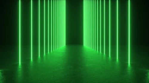Mysterious Dark Room With Green Light