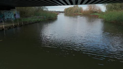 Serene view of Ely river surrounded by reeds and trees in a peaceful countryside setting