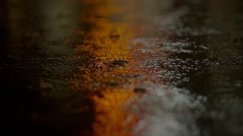Moody Rainy Street Reflections Minimalist Abstract Photography Captures City Night Atmosphere
