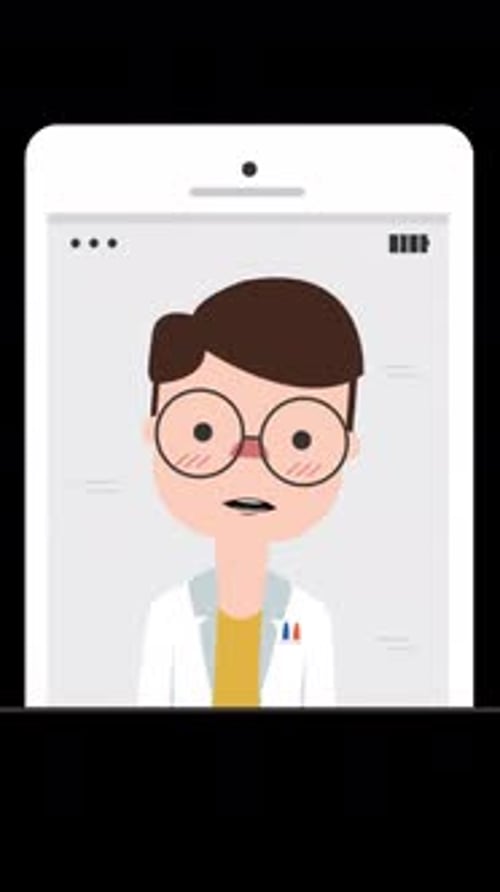 Online Doctor Service In Mobile Application Vertical On Alpha Channel