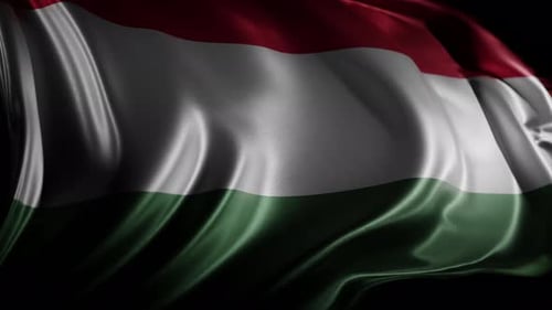 Realistic Waving Hungary National Flag Animation