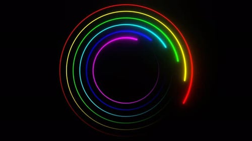 Multicolor Seamless Neon Circles Background Vj Loop In 4K