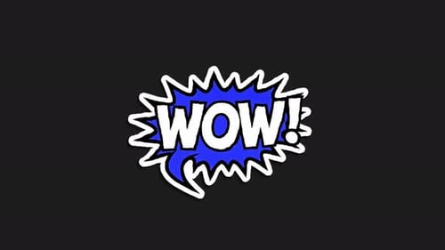 Animated Wow Exclamation Speech Bubble Graphic