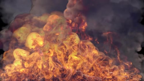 Explosive Fire and Smoke Eruption Transition