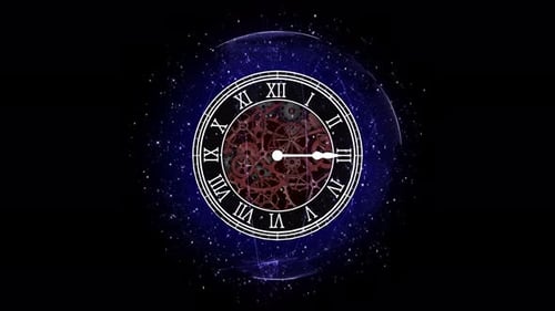 Vintage-Uhr mit sichtbarer Zahnradanimation, Loop