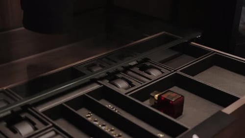 Jewelry Drawer with Rings, Necklaces, Bracelets, Perfume