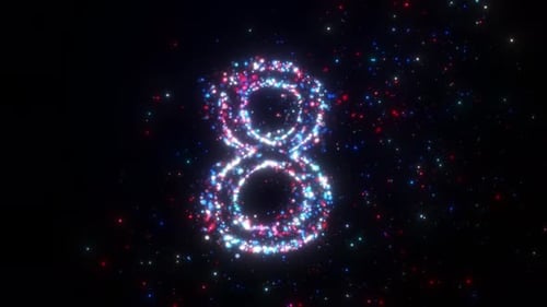 Glowing Particle Countdown for Celebrations and Dynamic Event Openers