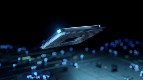 Close-Up of a Computer Processor Chip