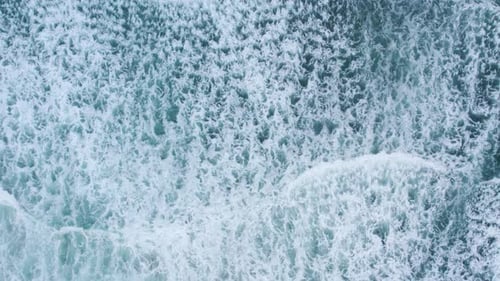 Top Down View of Crashing Waves